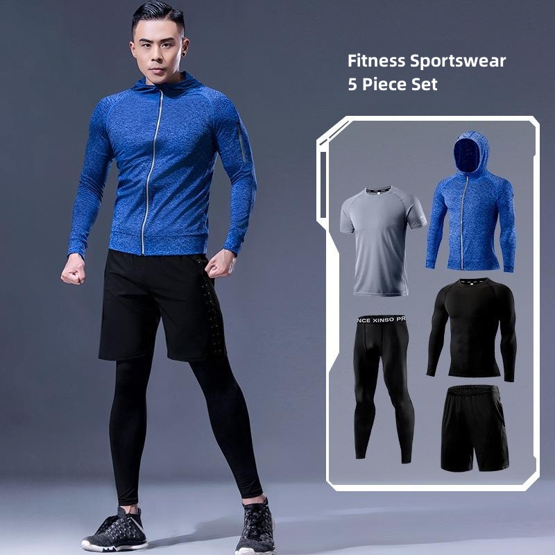 5-Piece Men's Fitness Clothes  - مراجعة Running Gear Quick Dry وسعره