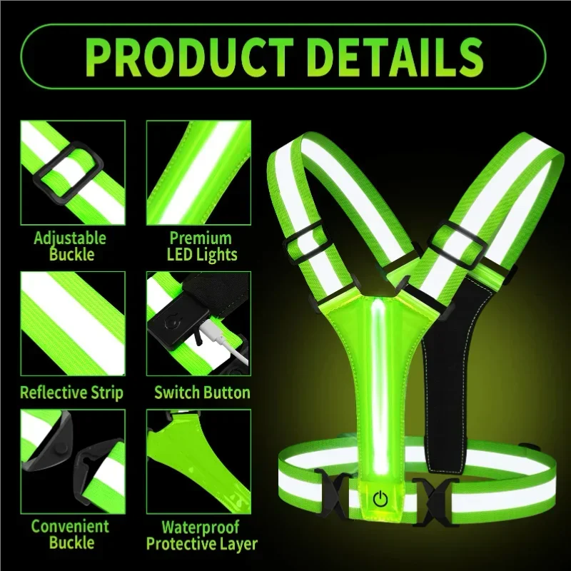 LED Reflective Vest Running Ge - مراجعة Running Gear Night وسعره