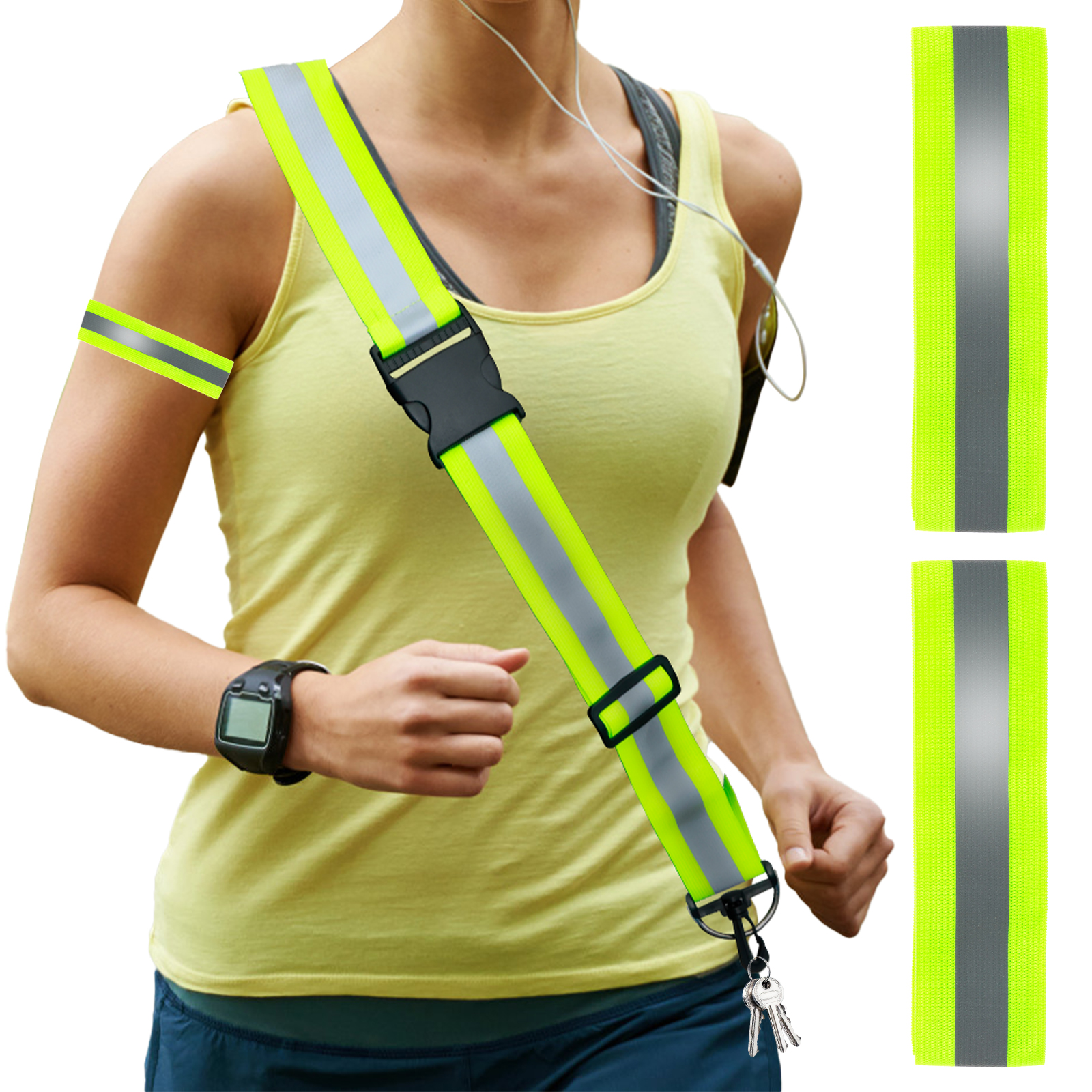 3pcs Reflective Sash for Walki - مراجعة Running Gear Night وسعره