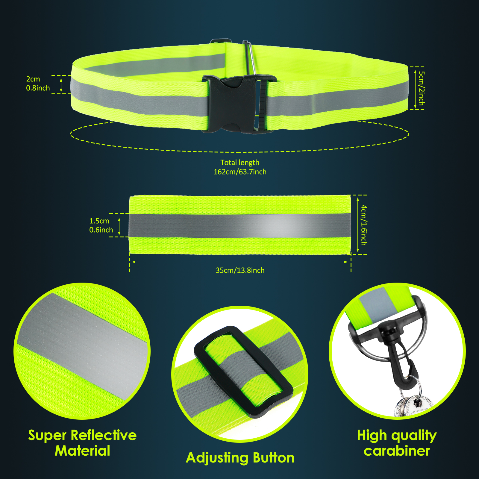 3pcs Reflective Sash for Walki - مراجعة Running Gear Night وسعره